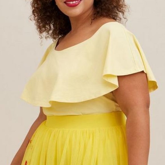 ❤️NWT VINTAGE TORRID BLOUSE DISNEY PRINCESS BELLE TEE - BEAUTY AND THE BEAST TOP - Picture 3 of 8